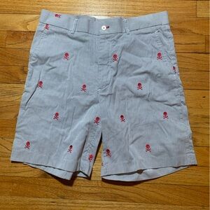 J. MacLaughlin Shorts Mens Size 33 Red Gingham Skull Preppy Casual